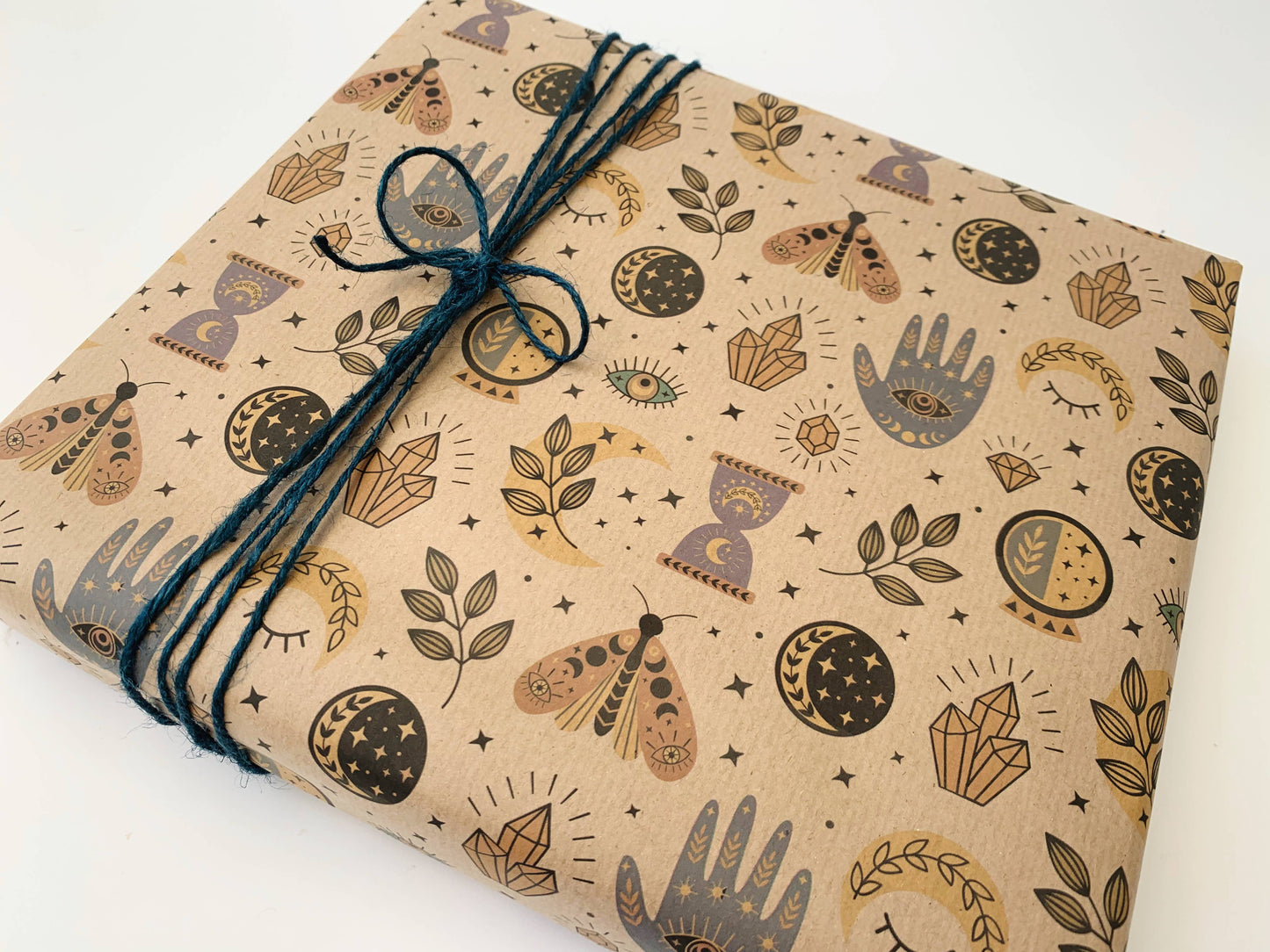 Spellbound Recycled Kraft Wrapping Paper Gift Wrap: 1m x 50cm A4 Folded Sheet