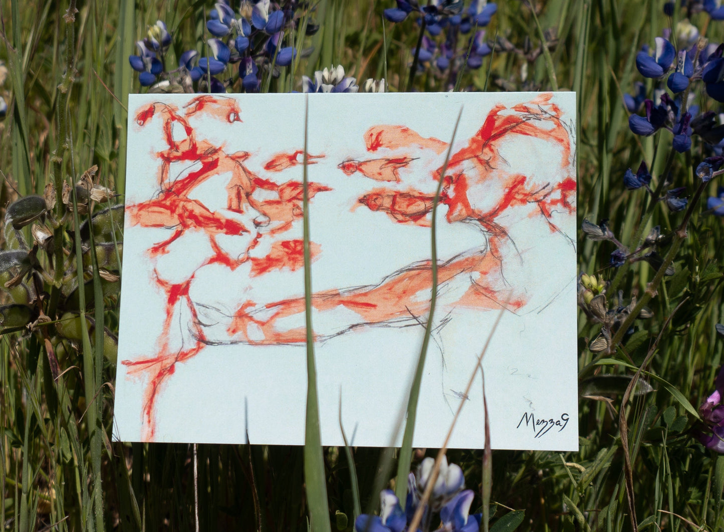 Thinking of a Color, Art, Blank Art Greeting Card by artist Mezza9