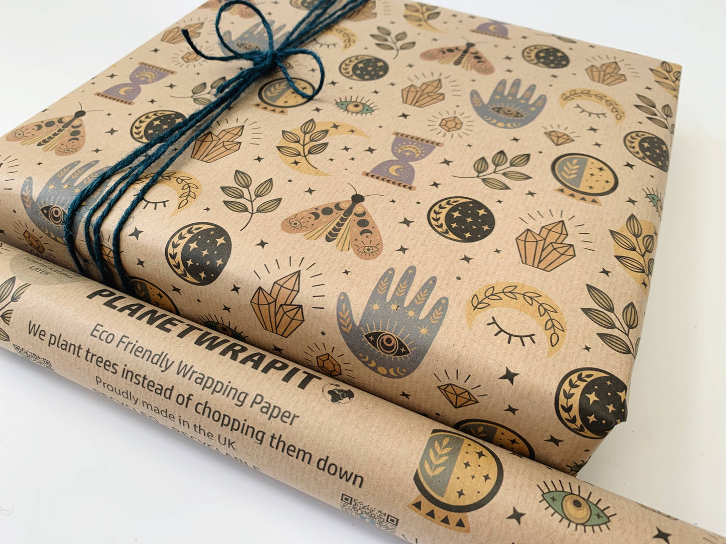 Spellbound Recycled Kraft Wrapping Paper Gift Wrap: 1m x 50cm A4 Folded Sheet