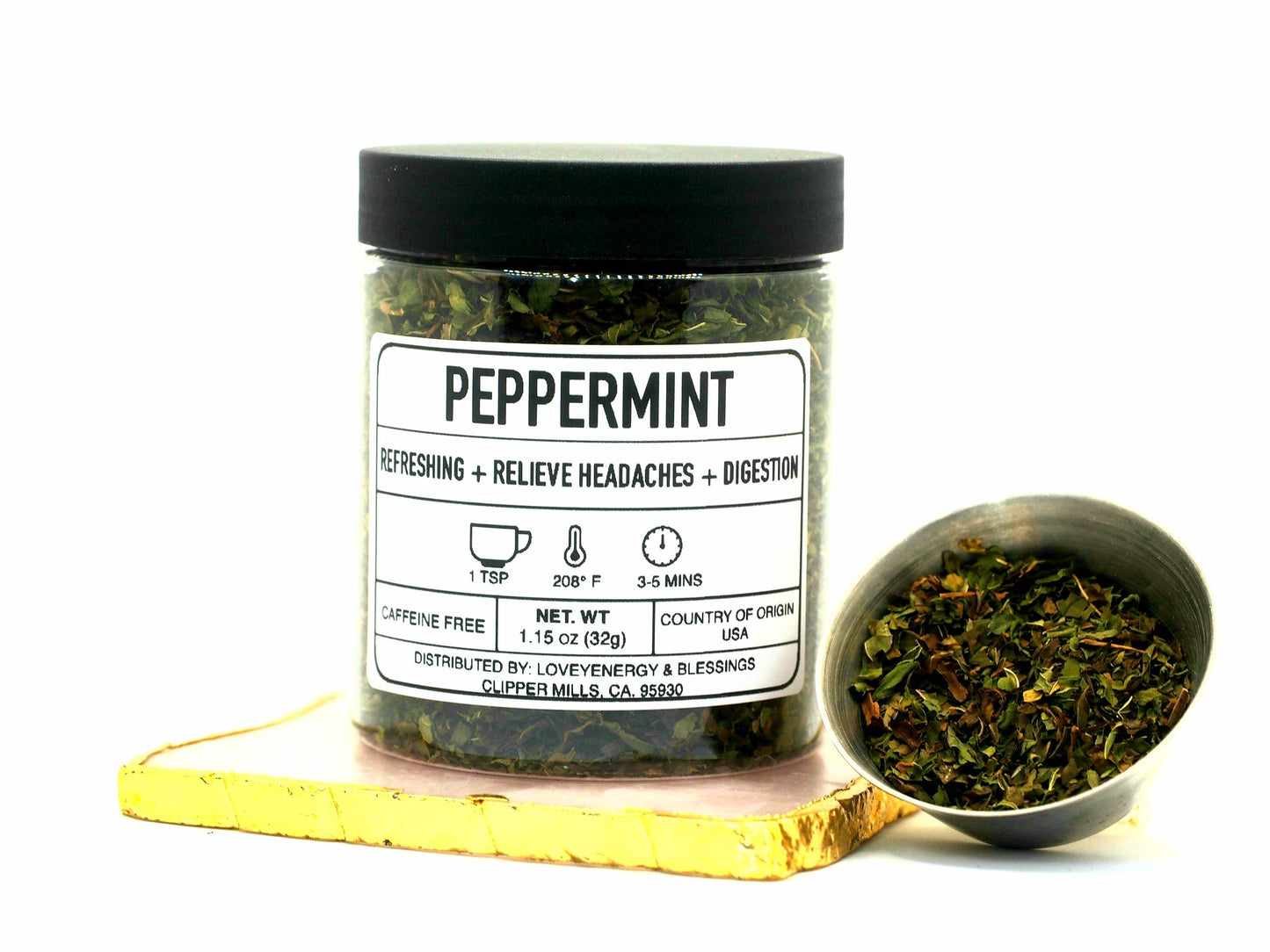 Peppermint Tea Loose Leaf Tea Apothecary: Plastic Jars
