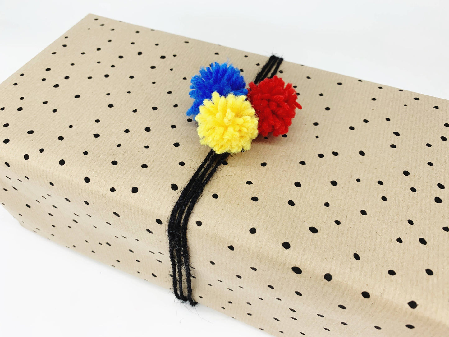 Dots Recycled Eco Kraft Wrapping Paper: 1m x 50cm A4 Folded Sheet