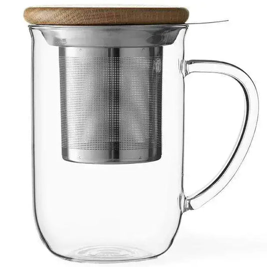 Minima™ Balance Glass Mug & Wood Lid w/ Infuser