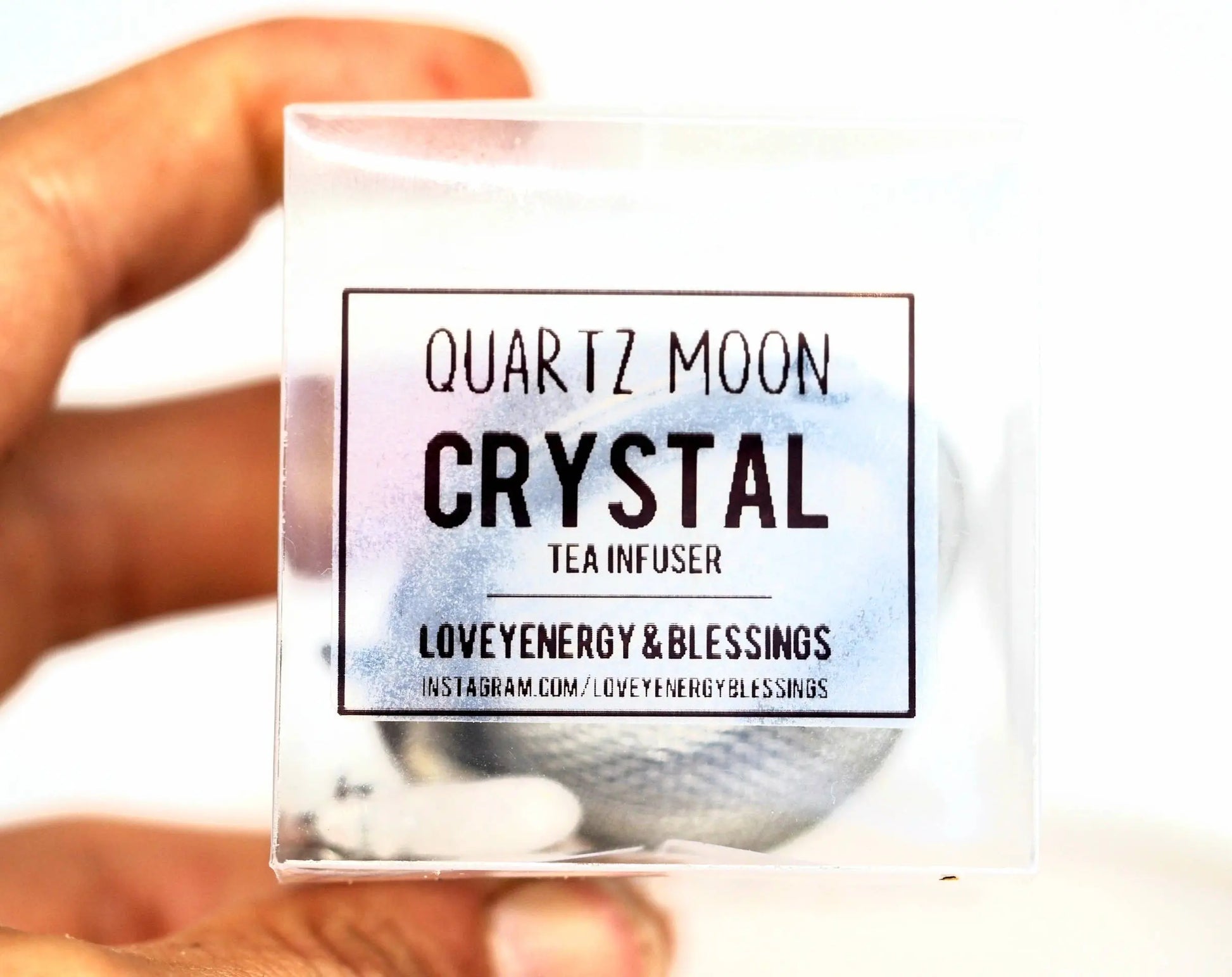 Quartz Crescent Moon Crystal Tea Infuser, Loose Leaf Loveyenergy & Blessings