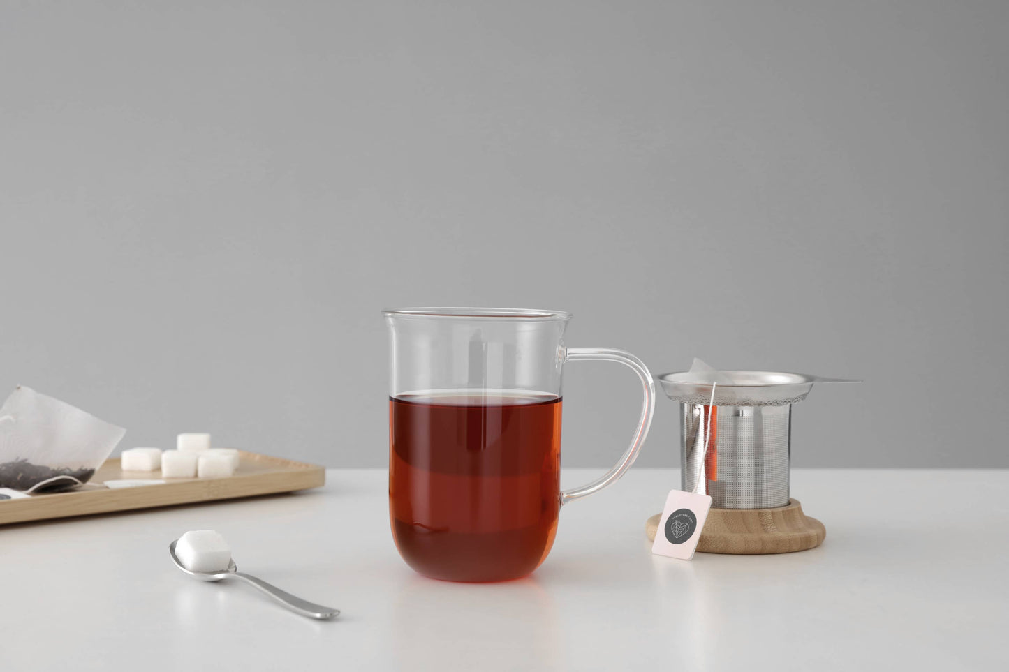 Minima™ Balance Glass Mug & Wood Lid w/ Infuser