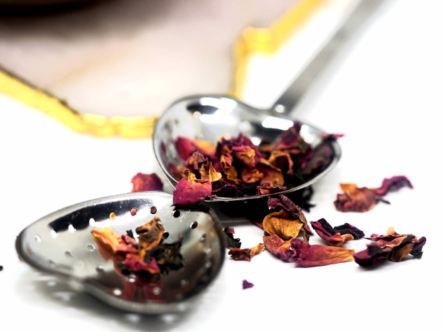 Heart Tea Infuser Spoon with Golden Third Eye Charm