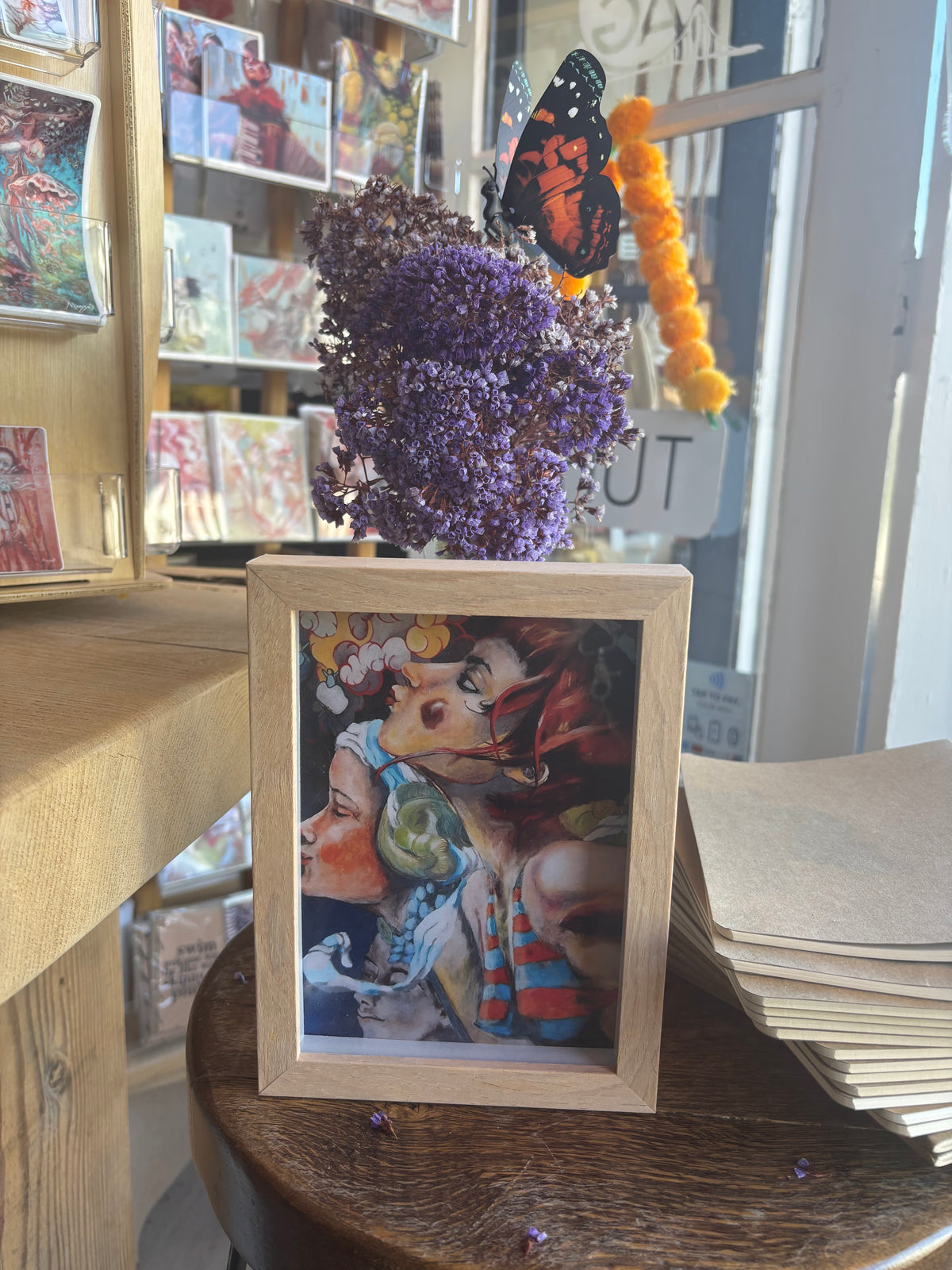 Skymaids Blowing 5x7 Print with wood frame