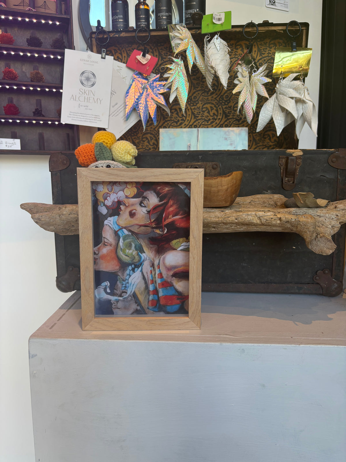 Skymaids Blowing 5x7 Print with wood frame