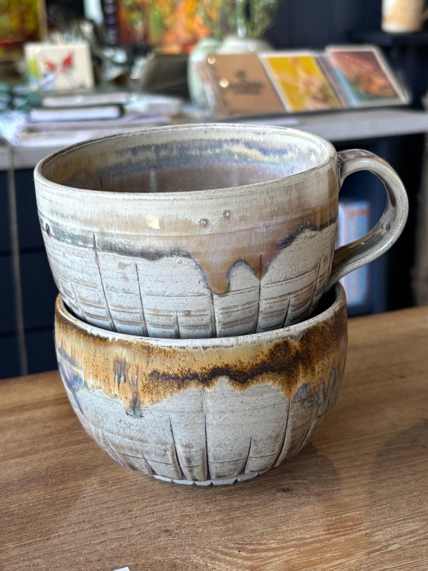 Ceramic Mug large latte ocean sand