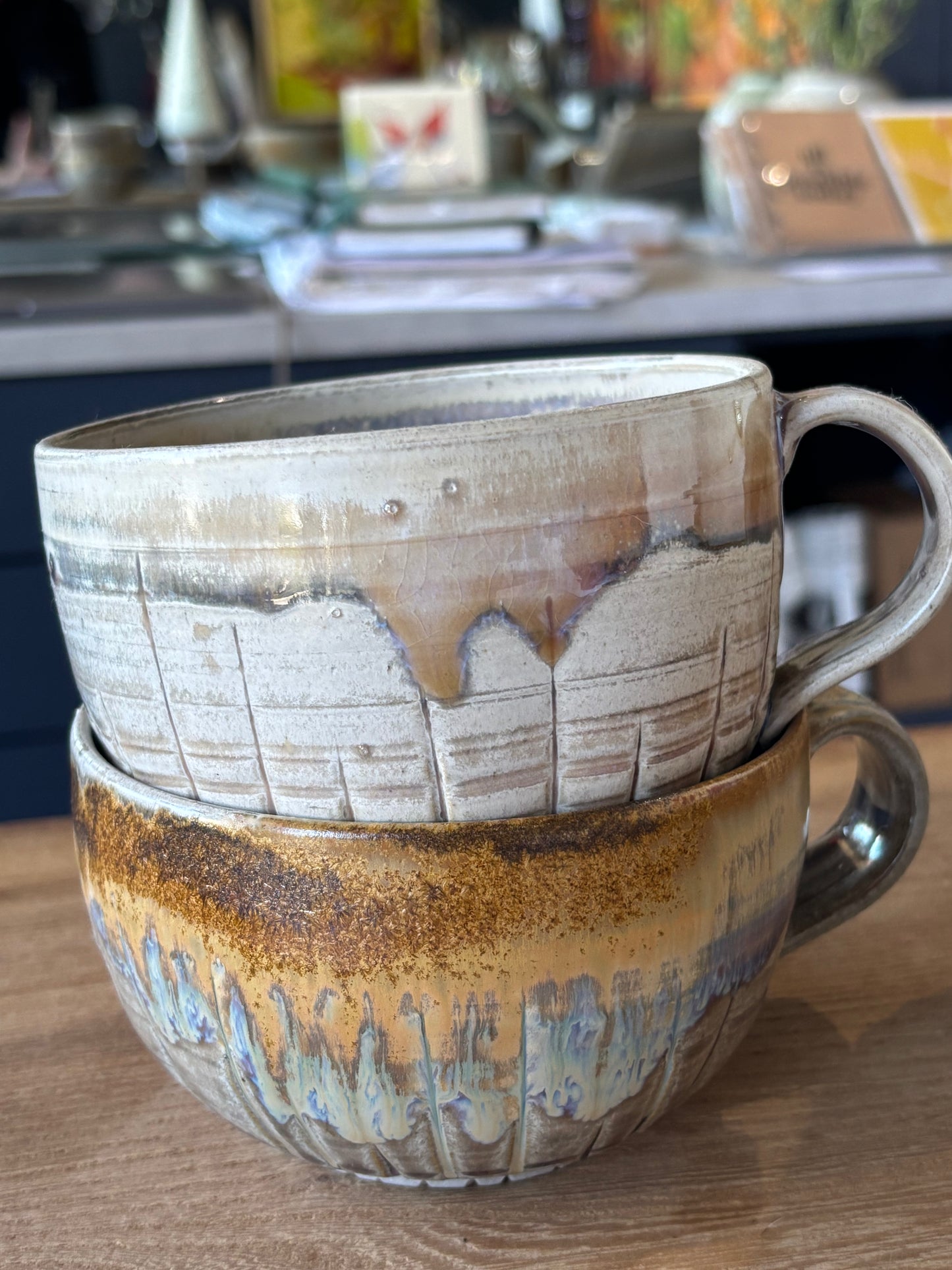 Ceramic Mug large latte ocean sand