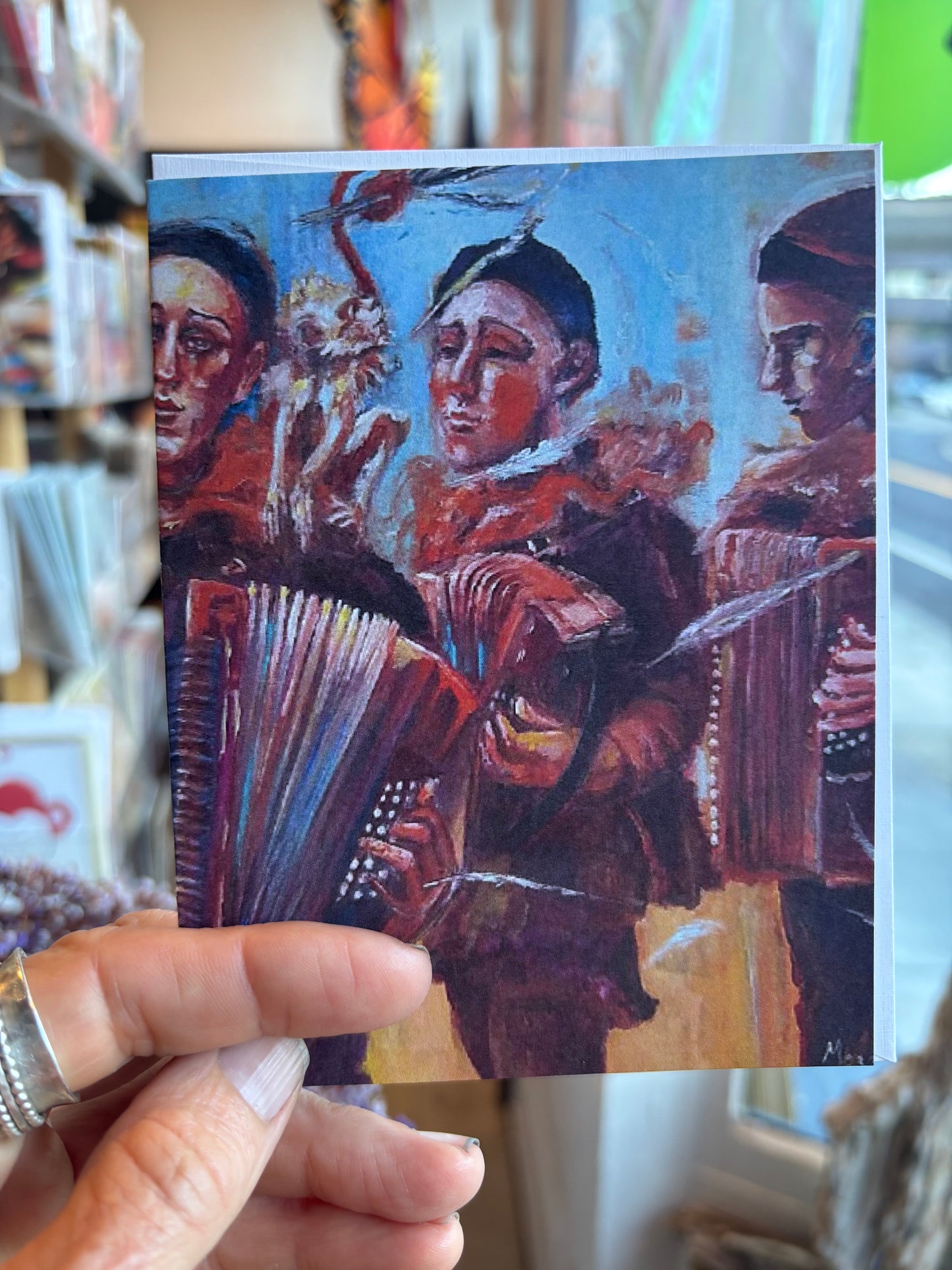 Greeting Card - Accordionists by Mezza9