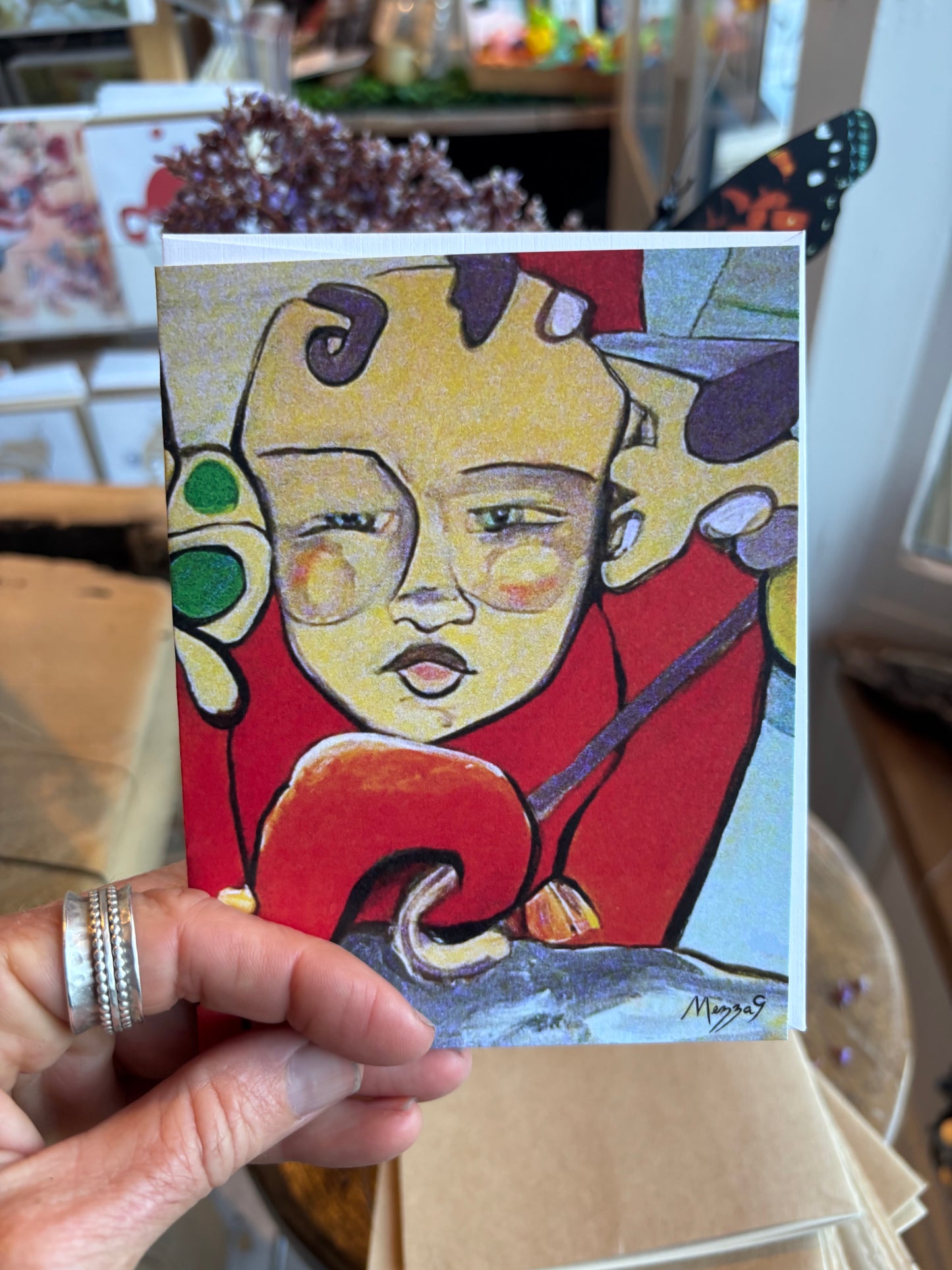 Greeting Card - Girl on A Horse by Mezza9