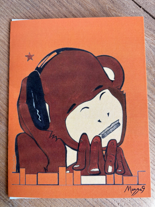 Greeting Card - DJ Monkey by Mezza9