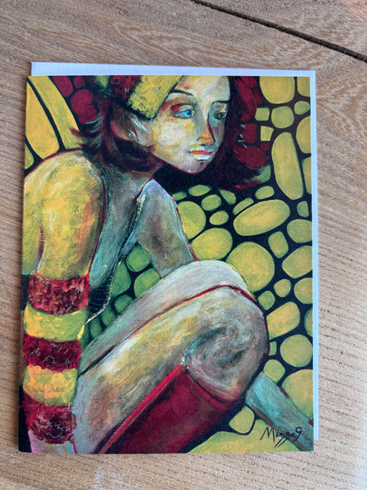 Greeting Card - Fairy Girl with Bee Hat by Mezza9