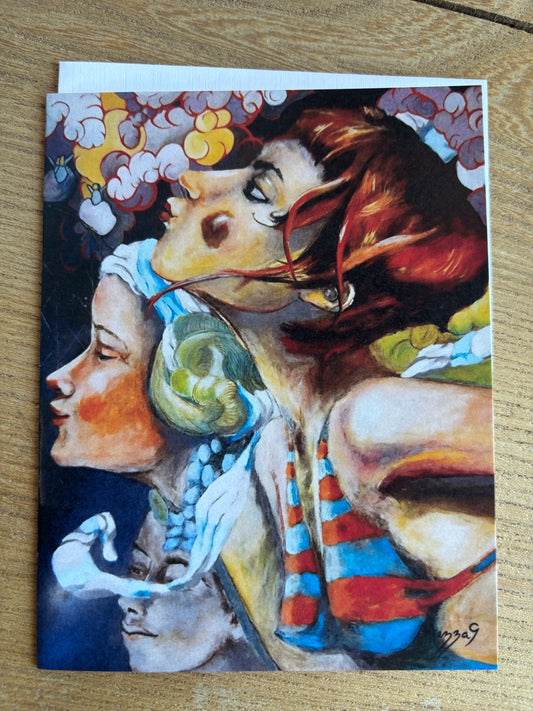 Greeting Card - Skymaids Blowing by Mezza9