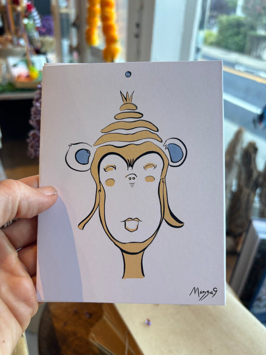 Greeting Card - Zen Monkey by Mezza9