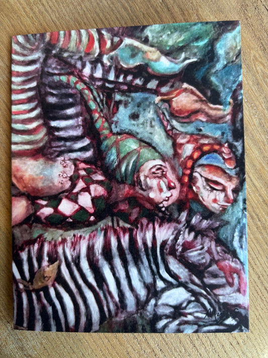 Greeting Card - Zebras by Mezza9
