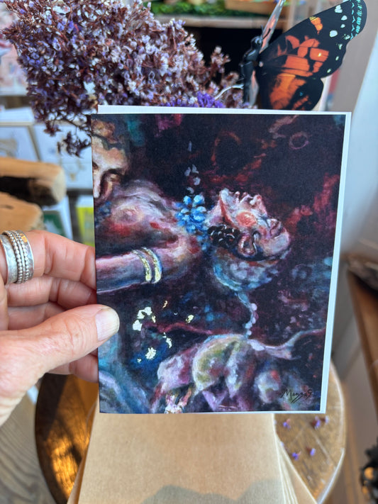 Greeting Card - Drip Nectar (with Tambourine) by Mezza9