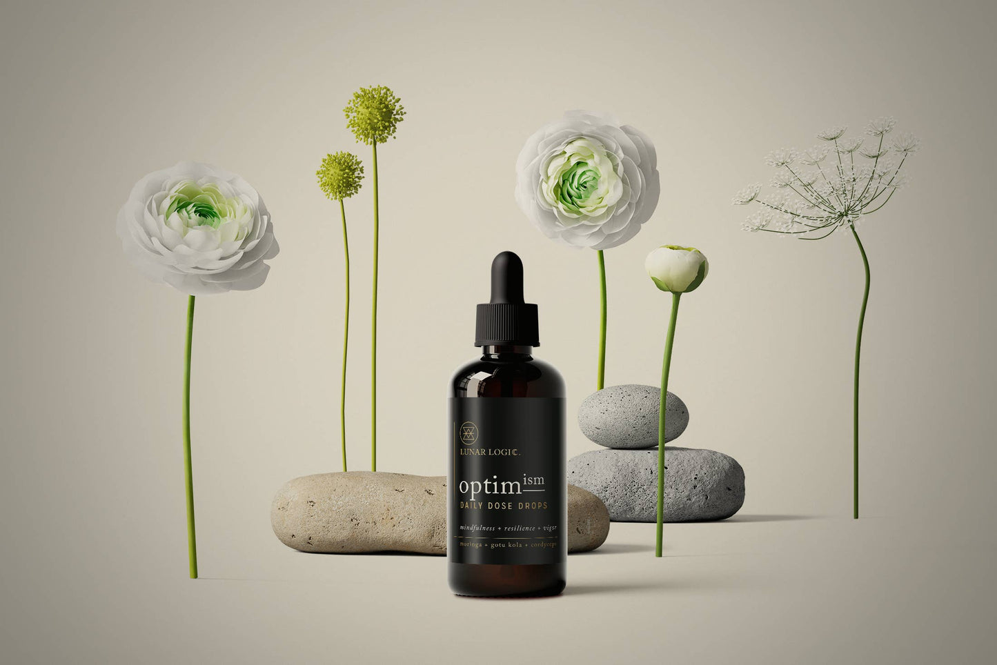 OPTIMISM / Daily Dose Drops: 2oz Glass Bottle with Glass Pipette