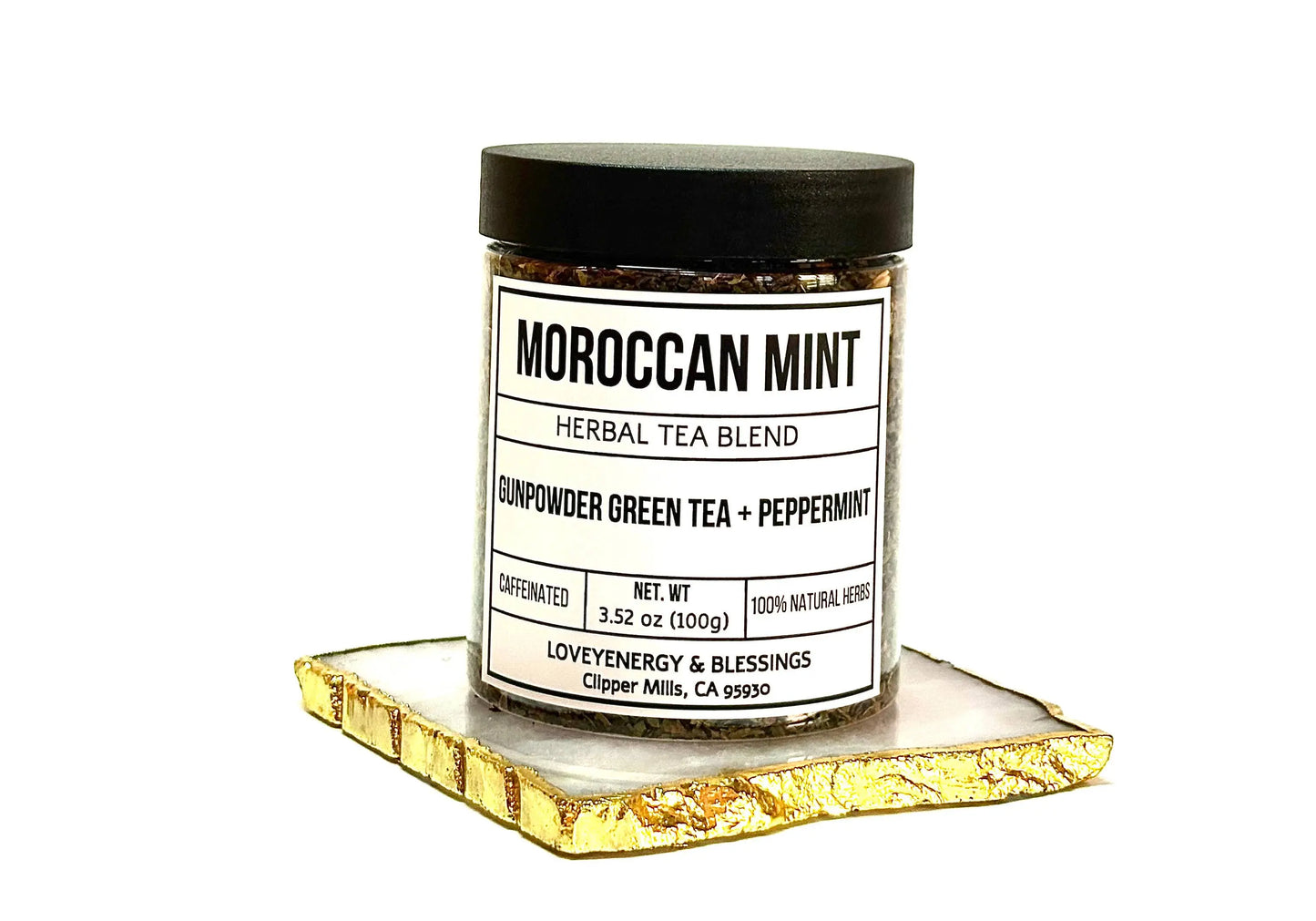MOROCCAN MINT Handcrafted Herbal Tea Blend: Plastic Jars Loveyenergy & Blessings