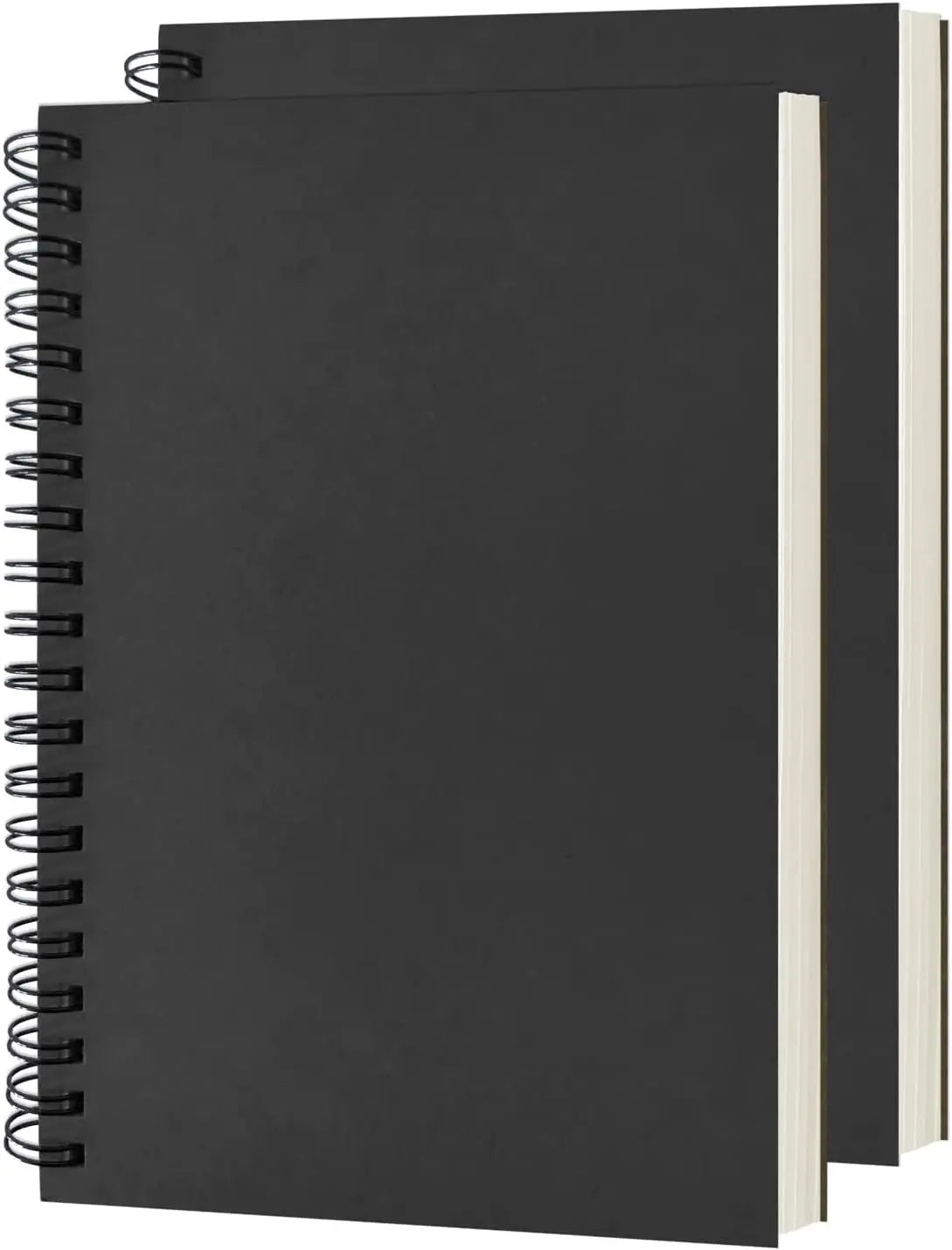 Blank Spiral Notebook, Soft Cover, Sketch book, 7.5 inch x 5.1 inch, 100GSM, (Black) Golden Gate Art Gallery