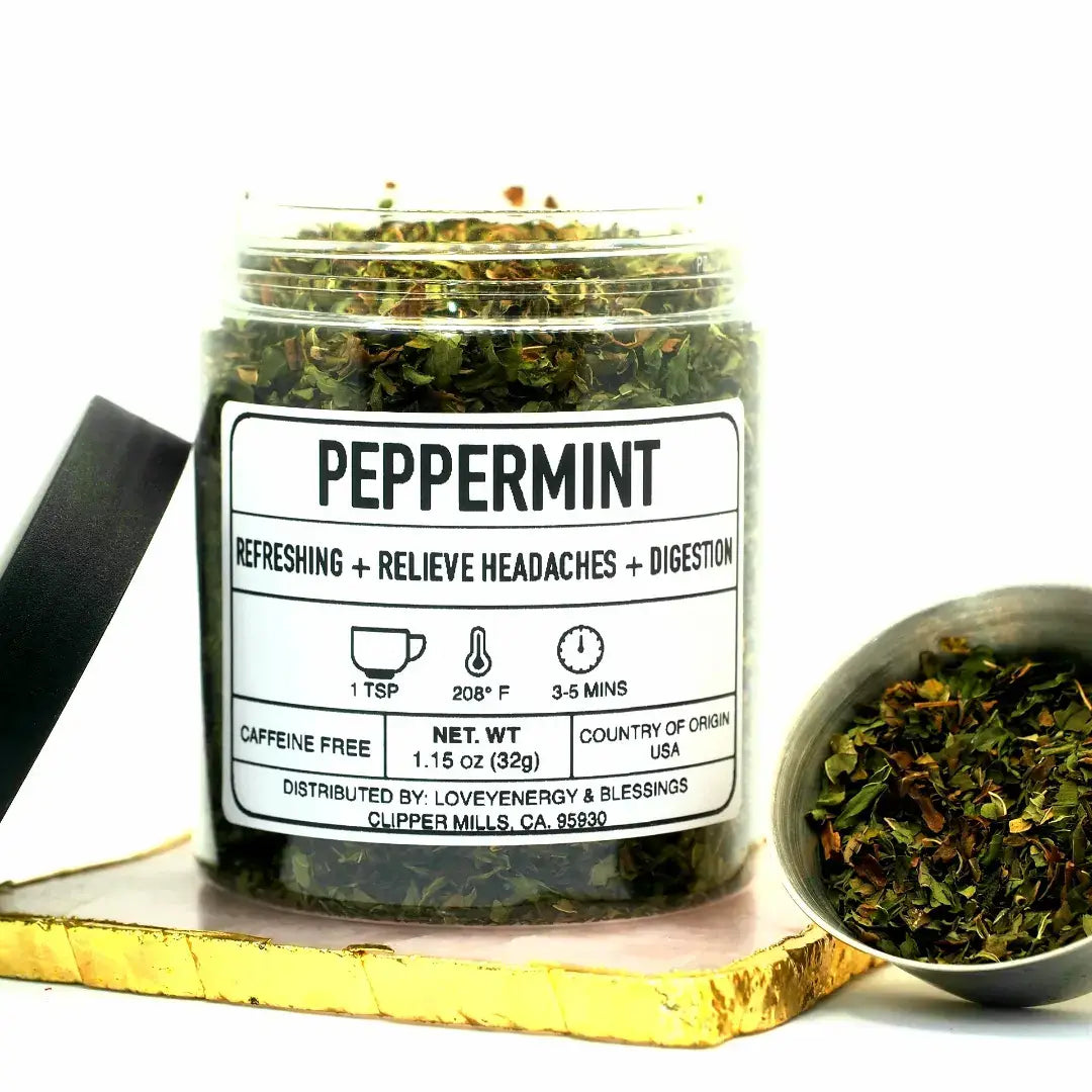 Peppermint Tea Loose Leaf Tea Apothecary: Plastic Jars