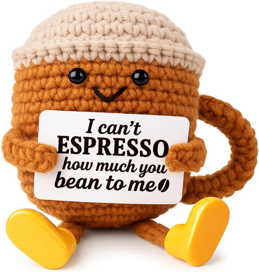 Handmade Crochet Espresso  to My Love Anniversary Birthday Gifts for Women Men, I can't espresso how much you mean to me Romantic gift for Wife Husband Couples Cute Decor Golden Gate Art Gallery