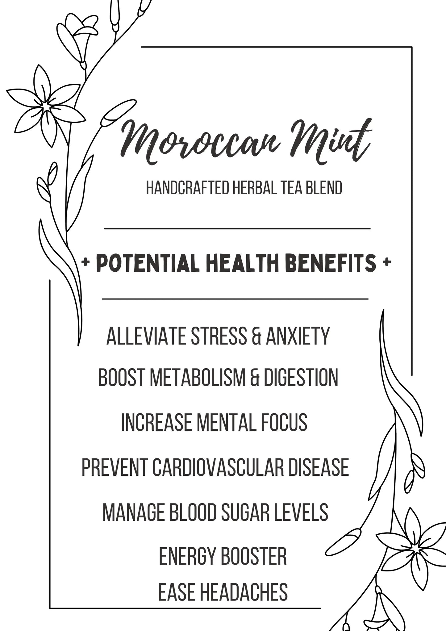 MOROCCAN MINT Handcrafted Herbal Tea Blend: Plastic Jars Loveyenergy & Blessings