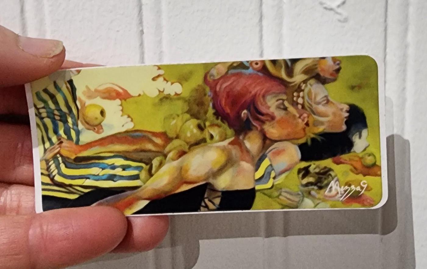 Poet Called Out Fresh Fish sticker 1.5 in x 4 in