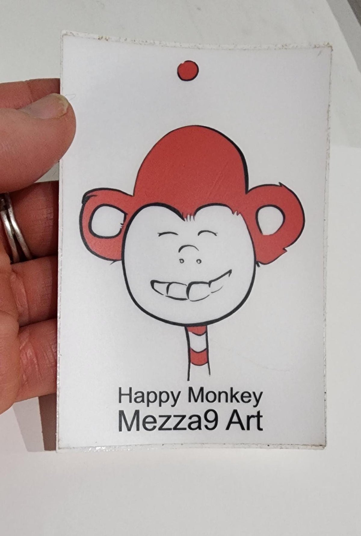 Happy Monkey Clear Sticker 2 3/4 in x 4 in