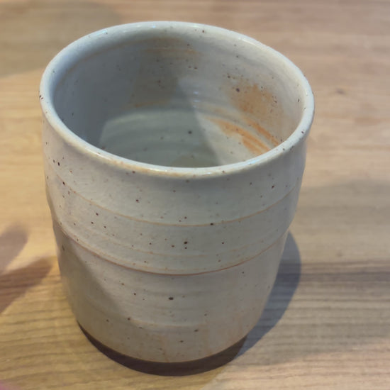 handmade ceramic mug with a natural finish