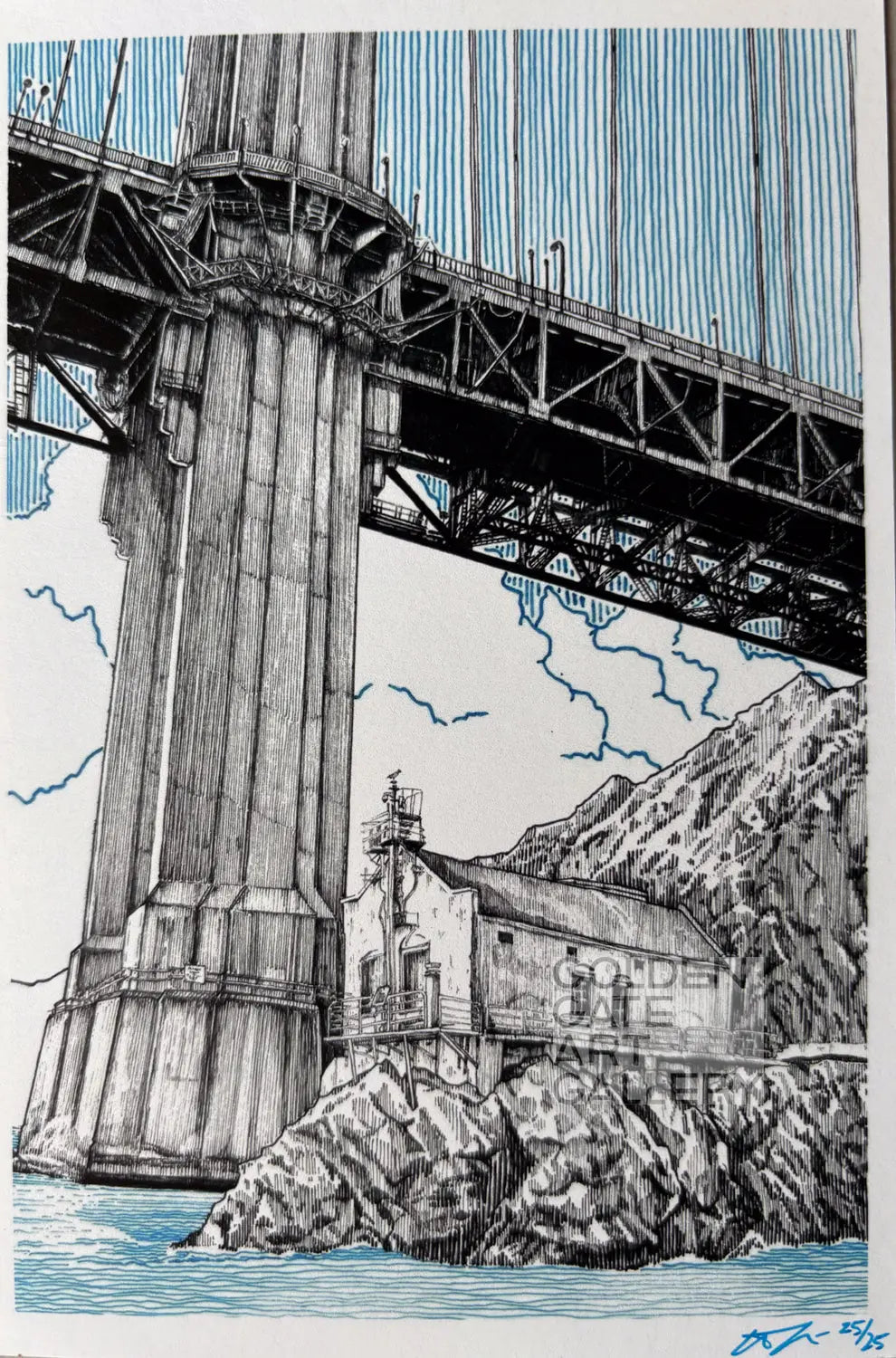 Under the Golden Gate Bridge POSTCARD San Francisco Postcards Winston Li
