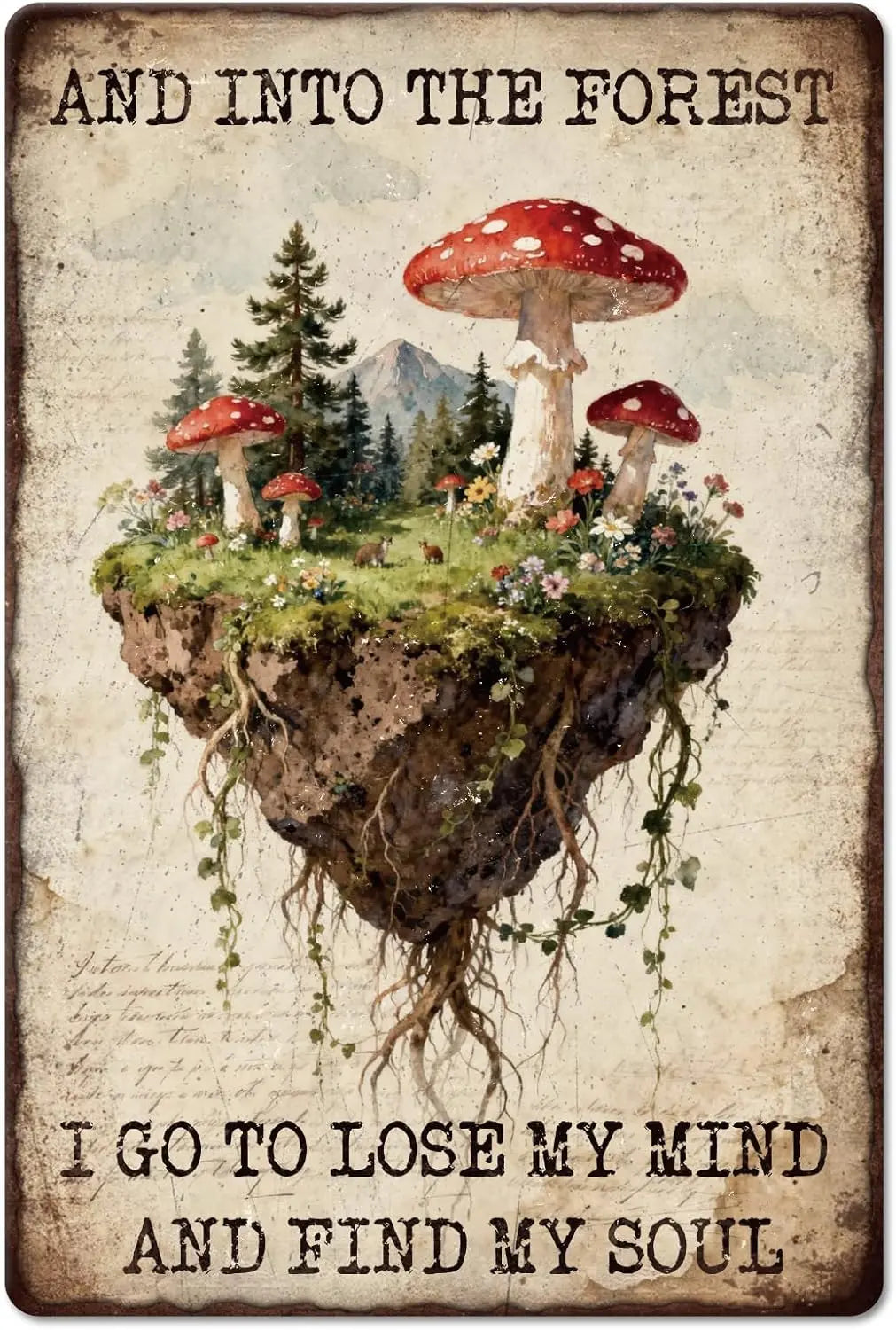 Mushroom Metal Sign Golden Gate Art Gallery